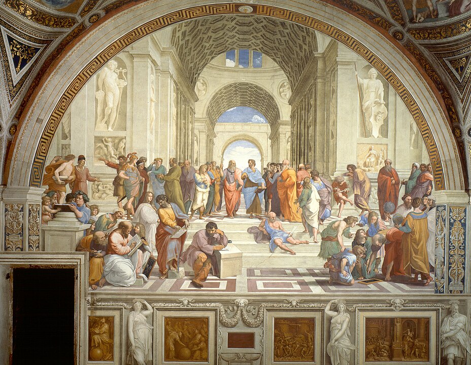 Raffaello Sanzio, Escola d'Atenes, 1512. Sala de la Signatura (Ciutat del Vaticà)