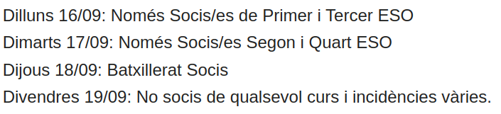 Dies d'entrega de claus