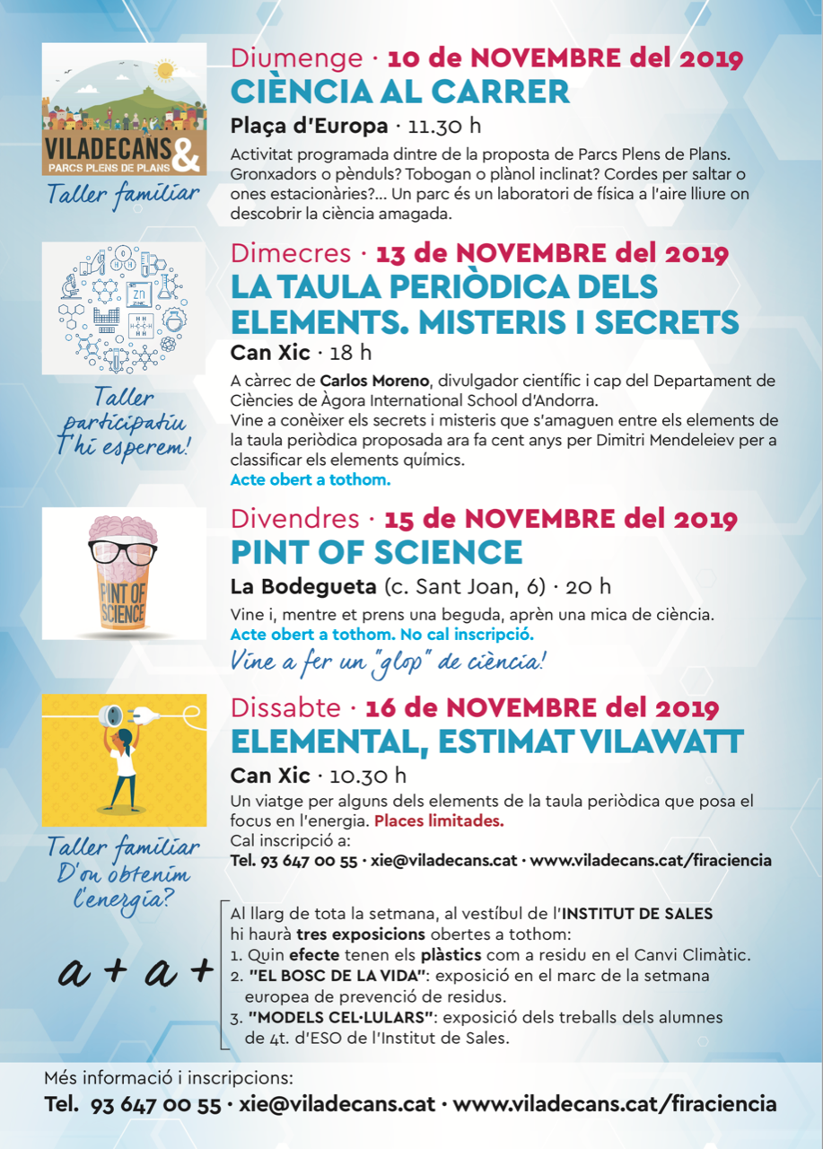 Setmana de la ciència a Viladecans i a l’institut | INS de Sales