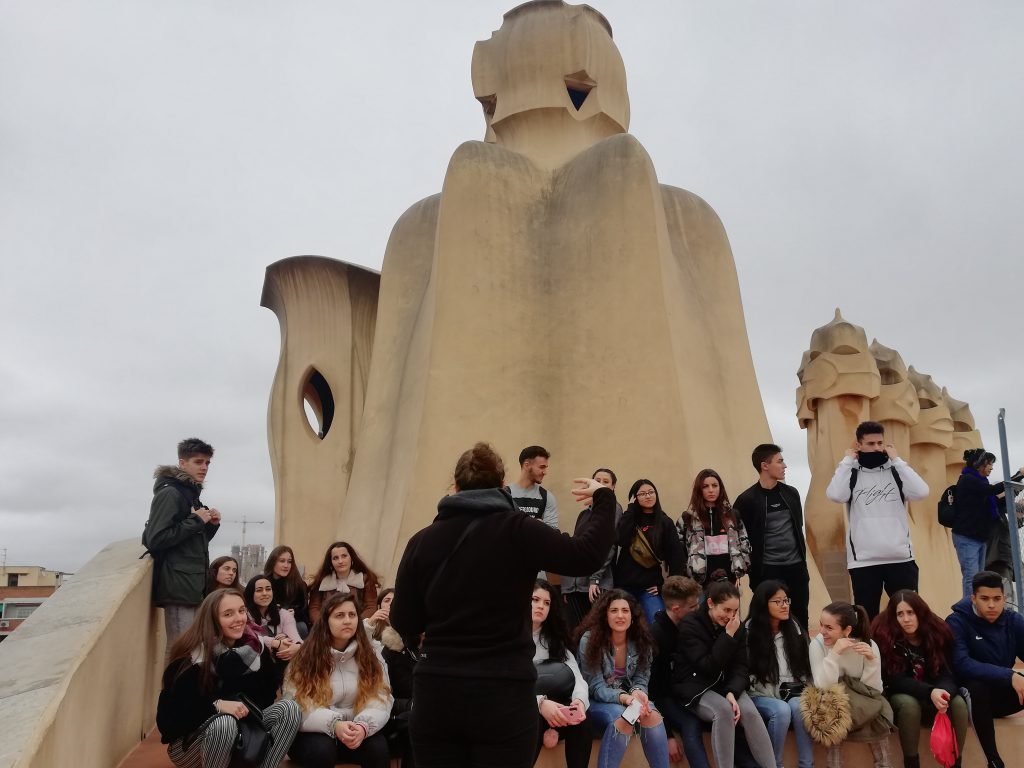 Al terrat de La Pedrera