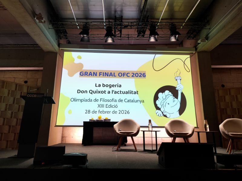 Escenari de la final de la olimpíada de filosofia de Catalunya