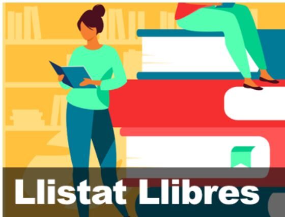 Imatge amb llibres i el text "Llistat Llibres"