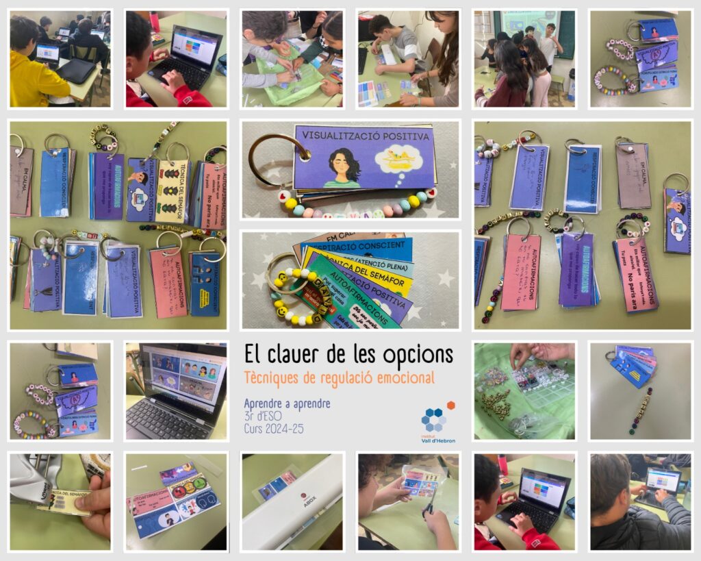 Collage amb fotos de l'elaboració del clauer.