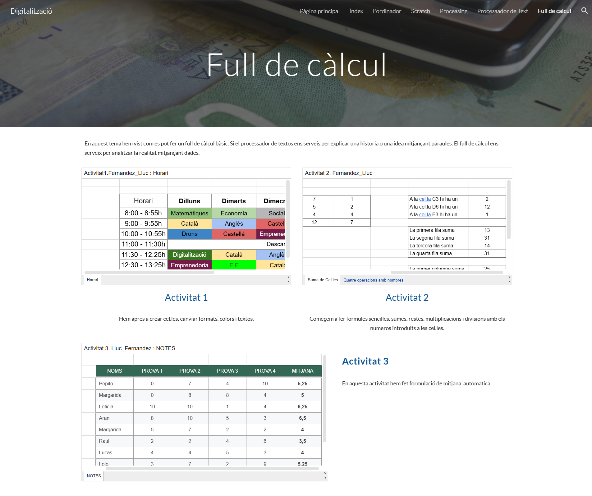 Full de càlcul