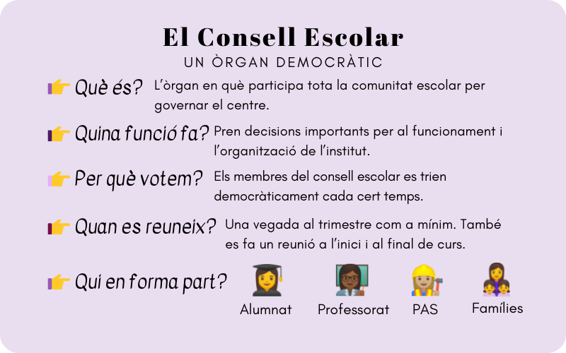 Bàner resum Consell Escolar