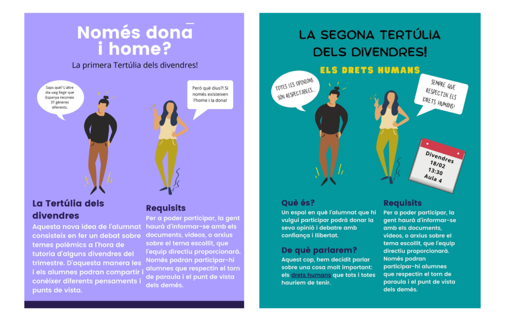 Els pòsters de les dues primeres edicions de la Tertúlia dels Divendres