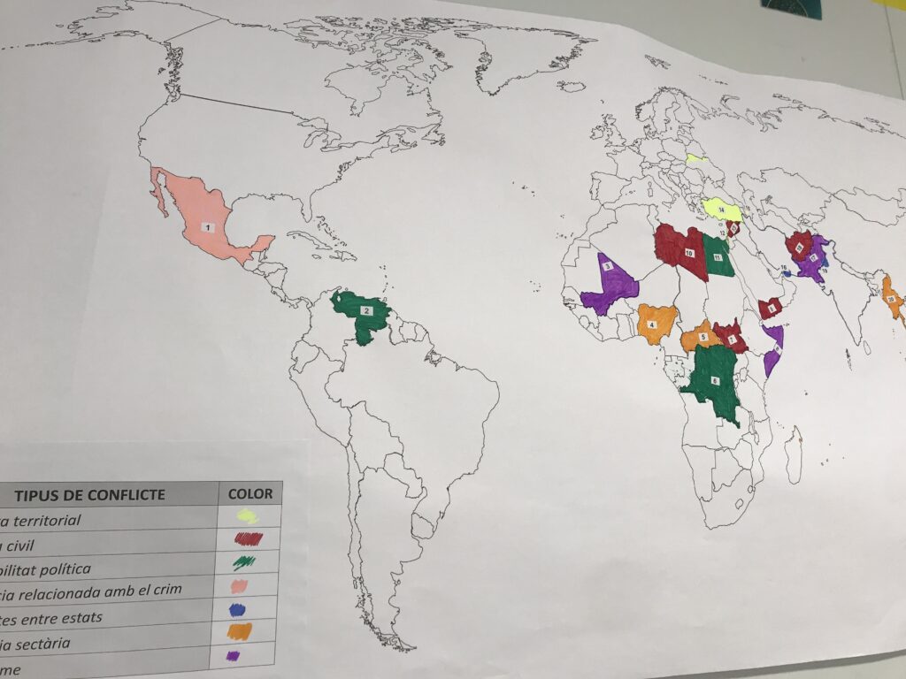 Un mapamundi amb els conflictes armats al món