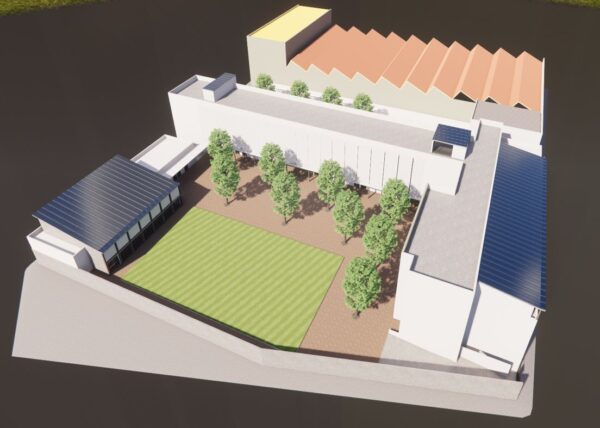 Imatges del projecte d'edifici del nou institut.