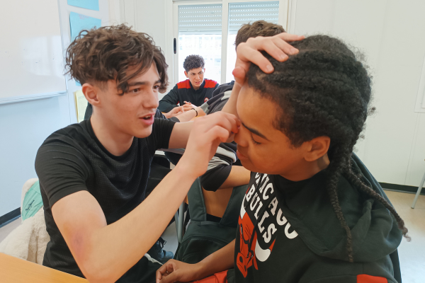 Taller de maquillatge en el projecte Narcisa de cine.