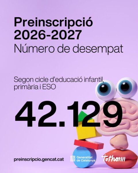 Número desempat preinscripció 2026-2027