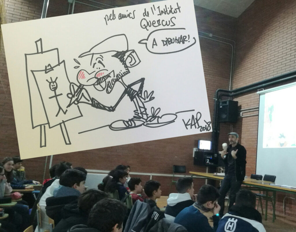 dibuixant còmics amb en Kap